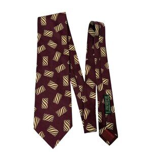 Vintage Giorgio Armani Cravatte Men’s Neck Tie Made In Italy Burgundy Geometric